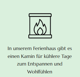Kamin mit Text Hier wird der Kamin des Ferienhaus Feldlerche als Highlight angegeben