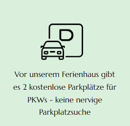 Parken mit Text Hier wird der Parkplatz des Ferienhaus Feldlerche als Highlight angegeben