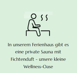 Sauna mit text Hier wird die Sauna des Ferienhaus Feldlerche als Highlight angegeben