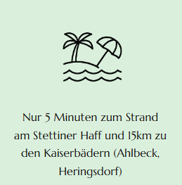 Strand mit Text Hier wird die Strandähe des Ferienhaus Feldlerche als Highlight angegeben