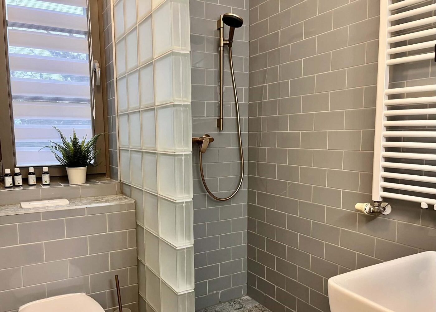 1.Bad neu Hier ist das 1.Badezimmer in unserem Ferienhaus auf Usedom an der Ostsee zu sehen.